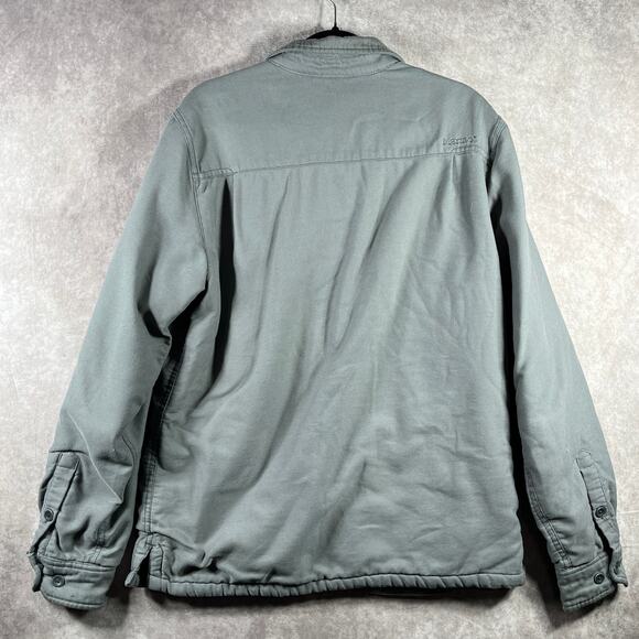 Marmot Shirt Jacket Mens Medium Gray Fleece Lined Button Front Shacket Preppy - Picture 4 of 12